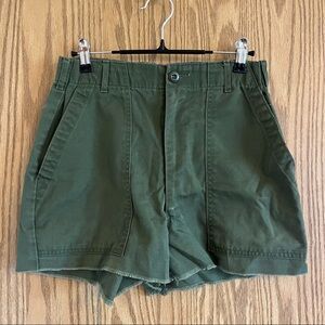 High waisted green cargo pants